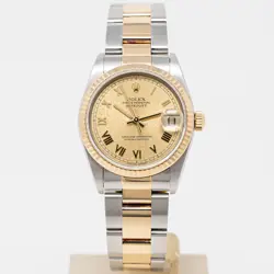 ROLEX DATEJUST 31 GOLD & STEEL 78273 WATCH - CHAMPAGNE JUBILEE ROMAN, OYSTER ...