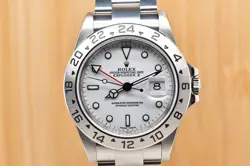 2004 ROLEX EXPLORER II WHITE POLAR DIAL STAINLESS STEEL SEL 16570T BOX & PAPERS