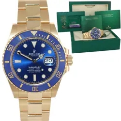 2023 NEW PAPERS ROLEX SUNBURST BLUE CERAMIC 126618 YELLOW GOLD 41MM WATCH BOX