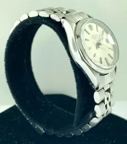 Rolex Oyster Perpetual Date 6516 Silver Dial Stainless Steel Lady Bracelet Watch