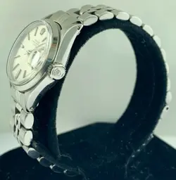 Rolex Oyster Perpetual Date 6516 Silver Dial Stainless Steel Lady Bracelet Watch