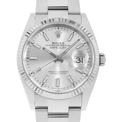 ROLEX DATEJUST 36 126234 SILVER BAR 3 ROWS OYSTER BREATH RANDOM NUMBER SECON...