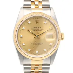 ROLEX DATEJUST WATCHES 16233 STAINLESS STEEL K18 YELLOW GOLD L SERIAL USED