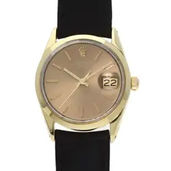ROLEX OYSTER PERPETUAL 1970 WATCHES 1550 GOLD PLATED/LEATHER MENS