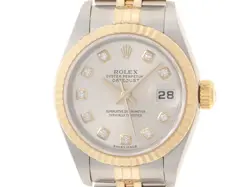 ROLEX DATE JUST K18YG HAND-WOUND 10PD 79173G SILVER #103