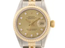 ROLEX DATE JUST 69173G K18YG 10P DIAMONDS AUTOMATIC #131