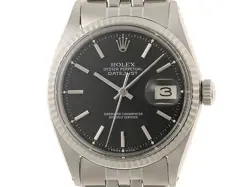 ROLEX AUTOMATIC DATEJUST 36 16014 CAL.1570 STEPPED DOWN BLACK WG #142
