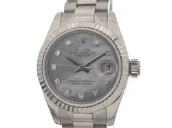 ROLEX AUTOMATIC DATEJUST 26 179179NG SILVER DUST 10PD K18WG #008