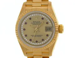 ROLEX DATEJUST 26 69178LR K18YG 10P RUBIES45P DIAMONDS AUTOMATIC #011