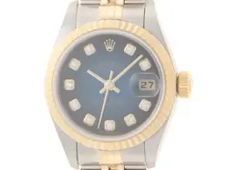 ROLEX DATEJUST 26 79173G K18YG 10P DIAMONDS BLUE GRADATION AUTOMATIC #092