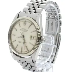 ROLEX DATEJUST 1601 STAINLESS STEEL AUTOMATIC MEN WATCH DATE 36MM SILVER DIAL