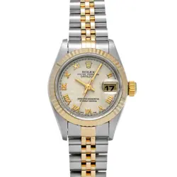 ROLEX DATEJUST 69173 IVORY PYRAMID WATCH 672988