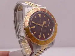 ROLEX GMT-MASTER 16753 TIGER EYE SANGUE DI PICCIONE NIPPLE DIAL YEAR 1981 18Kt