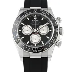 ROLEX DAYTONA BLACK DIAL WHITE GOLD WATCH OYSTERFLEX 126519LN