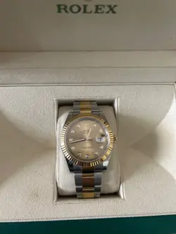 ROLEX DATEJUST 126333 WITH CARD 18K YELLOW GOLD TWO TONE 41MM OYSTER BRACELET