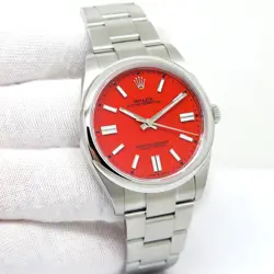 ROLEX 124300 OYSTER PERPETUAL 41 WITH CORAL RED DIAL