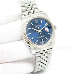 ROLEX 116234 DATEJUST WITH BLUE STICK DIAL ON JUBILEE