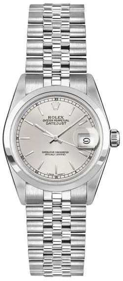 ROLEX DATEJUST LADIES 78240 31MM STAINLESS STEEL SILVER STICK DIAL LADIES WATCH