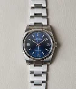 ROLEX OYSTER PERPETUAL 36MM BLUE ARABIC DIAL 116000 MEN'S STEEL AUTOMATIC WATCH