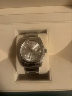 ROLEX DATEJUST UNISEX 18 KARAT WHITE GOLD AND STAINLESS WITH DIAMONDS
