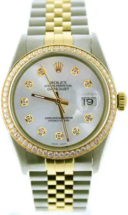 ROLEX DATEJUST 16013 DIAMOND DIAL MENS WATCH