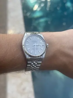 ROLEX DATEJUST 1601 STAINLESS STEEL & WHITE GOLD 36MM SILVER DIAL JUBILEE