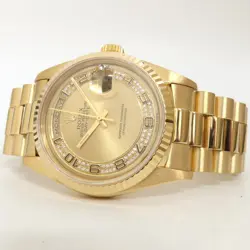 ROLEX DAY-DATE 36 DOUBLE QUICKSET FACTORY MYRIAD DIAMOND DIAL 18K GOLD 18238