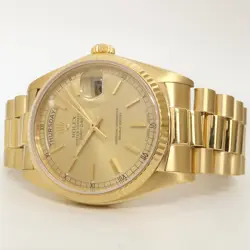 ROLEX DAY-DATE 36 18KT YELLOW GOLD PRESIDENT GOLD DIAL AUTOMATIC 18038