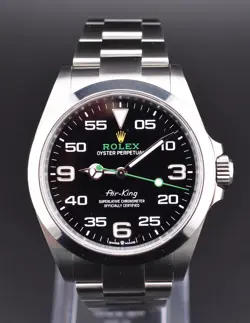 ROLEX AIR KING 40MM STAINLESS STEEL OYSTER BRACELET BLACK DIAL - 126900