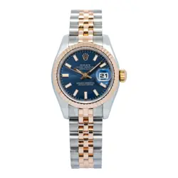 ROLEX DATEJUST 179171 MINT 18K TWO TONE ROSE JUBILEE RARE BLUE DIAL LADIES 26MM