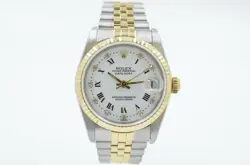 ROLEX DATEJUST 31MM 68273 FACTORY WHITE DIAMOND DIAL 1988 WATCH WITH B&P