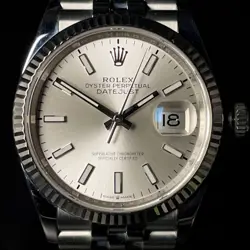 ROLEX DATEJUST 36MM JUBILEE BRACELET, WHITE GOLD, FLUTED BEZEL 126234
