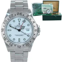 MINT 2002 PAPERS ROLEX EXPLORER II WHITE 16570 40MM POLAR GMT WATCH BOX