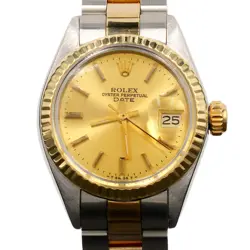 LADIES ROLEX TWO-TONE DATE WATCH GOLD CHAMPAGNE DIAL 6917