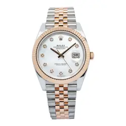 ROLEX DATEJUST 126331 18K ROSE JUBILEE FACTORY DIAMOND MOP DIAL MEN'S WATCH 41MM