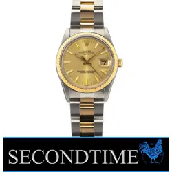 ROLEX OYSTER PERPETUAL DATE 34MM TWO TONE  STEEL & 18K YELLOW GOLD 15053