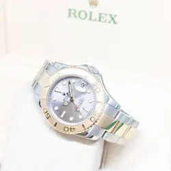 ROLEX 35MM GREY DIAL 2 TONE YACHTMASTER REF: 168623 (M SERIES)