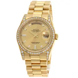 ROLEX DAY DATE 10P DIAMOND WATCHES 118388A K18 YELLOW GOLD/18K YELLOW GOLD MENS