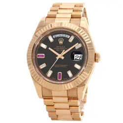 ROLEX DAY-DATE 2 DIAMOND 2PRUBY WATCHES 218235BG K18 PINK GOLD/18K PINK GOLD...