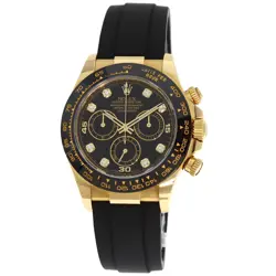 ROLEX COSMOGRAPH DAYTONA 8P DIAMOND WATCHES 116518LNG K18 YELLOW GOLD/RUBBER...
