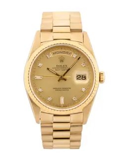 ROLEX DAY-DATE 36 / CHAMPAGNE DIAMOND DIAL / 1996 / 18238