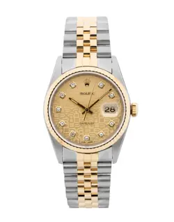 ROLEX DATEJUST 36 / CHAMPAGNE JUBILEE DIAMOND DIAL / 1995 / 16233