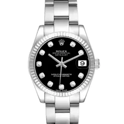 ROLEX DATEJUST 31 STEEL WHITE GOLD DIAMOND DIAL LADIES WATCH 178274