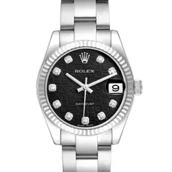 ROLEX DATEJUST 31 STEEL WHITE GOLD ANNIVERSARY DIAMOND DIAL LADIES WATCH 178274