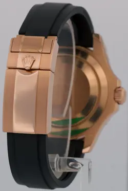 MINT Rolex Yacht-Master BLACK 18K Rose Gold Oysterflex Rubber 40mm 116655 Watch