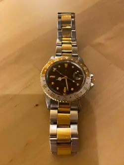 ROLEX GMT MASTER  16753 ROOT BEER GOLD / STAINLESS 1979 ORIGINAL - WORKS GREAT