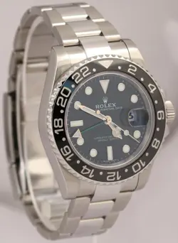 MINT 2018 ROLEX GMT-MASTER II BLACK GREEN STAINLESS STEEL 40MM 116710 LN WATCH