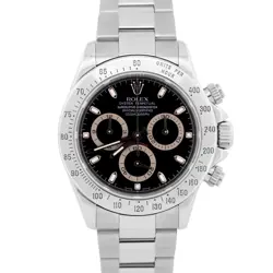 ROLEX DAYTONA COSMOGRAPH BLACK STEEL 40MM REHAUT CHRONOGRAPH WATCH 116520 BOX