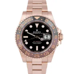 PAPERS ROLEX GMT-MASTER II ROOT BEER 18K ROSE GOLD 40MM 126715 CHNR BOX