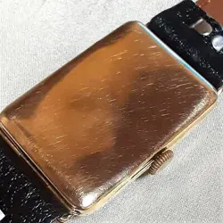 Rolex 18K/750 solid gold small second hand winding men's watch Leather Rare Junk